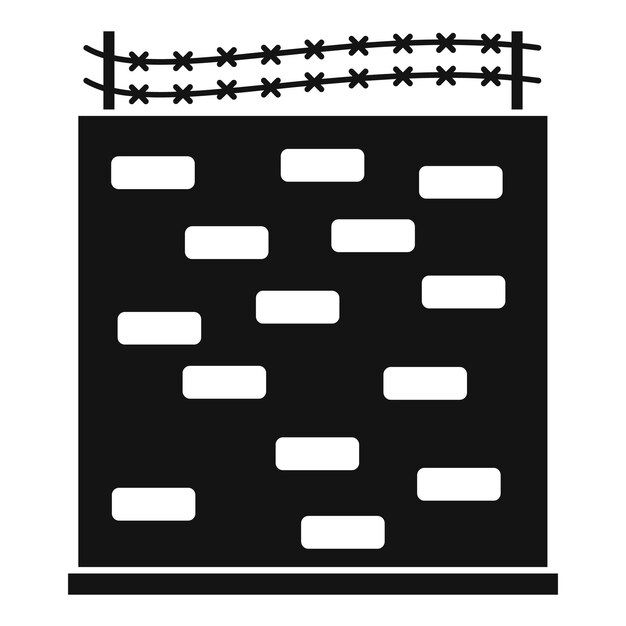 Vector icono de pared del edificio de la prisión ilustración simple del icono de vector de la pared del edificio de la prisión para diseño web aislado sobre fondo blanco