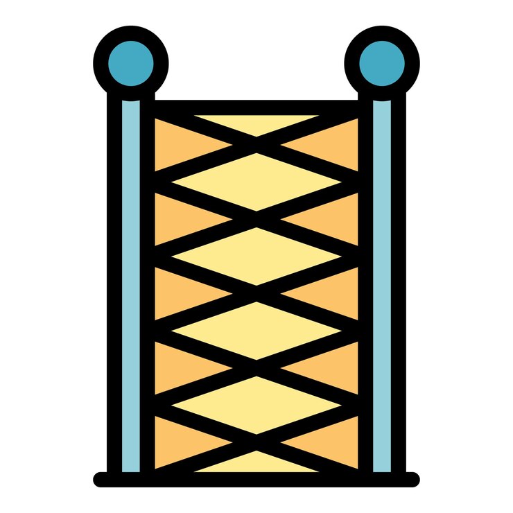 Vector el icono de la pared de la red de escalada es el vector de contorno del parque de cuerdas el color plano del deporte activo