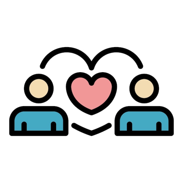 El icono de la pareja de amor Contorno de la parella de amor Vector del icono de color plano aislado