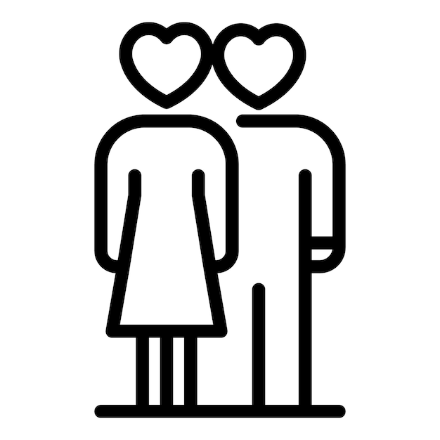 Icono de pareja de amor familiar Icono vectorial de par de amor familiar para diseño web aislado en fondo blanco