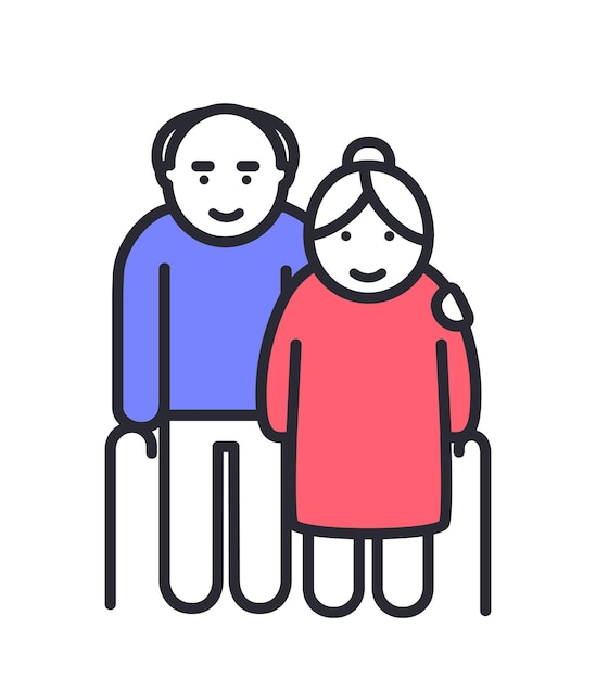 Icono de pareja de edad de color