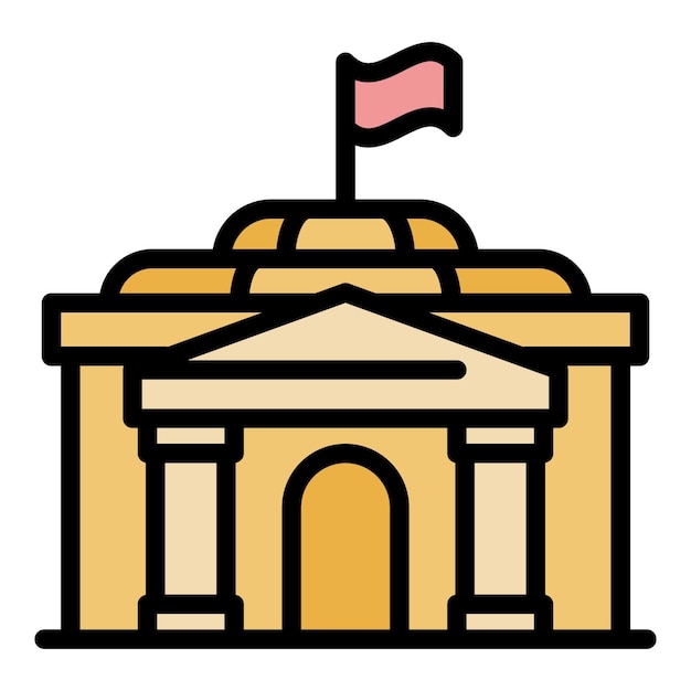 Icono del parlamento urbano Contorno del parlamento urbano Icono vectorial color plano aislado
