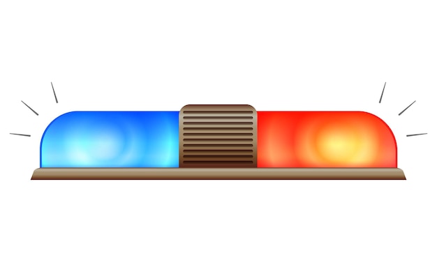 Icono de parpadeo de coche de policía Icono vectorial de parrilla de automóvil de policía para diseño web aislado en fondo blanco