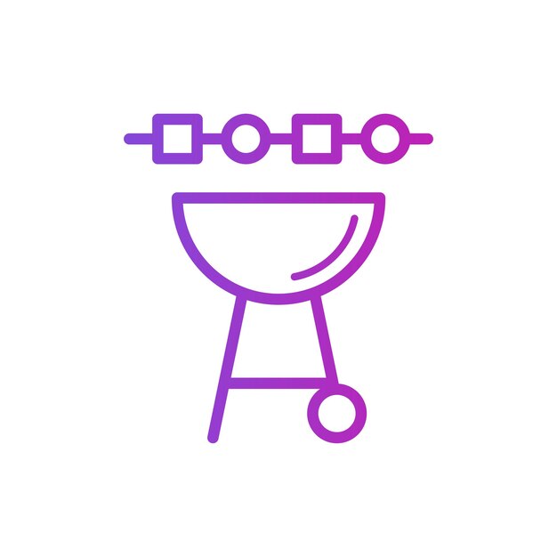 Icono de la parrilla Diseño vectorial del icono de la barbacoa
