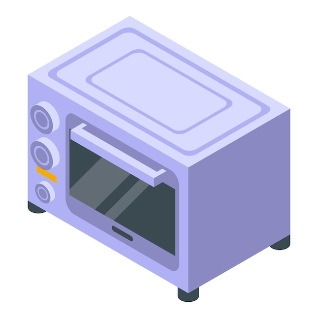Icono de parrilla de horno de convección Isométrico de icono de vector de parrilla de horno de convección para diseño web aislado sobre fondo blanco