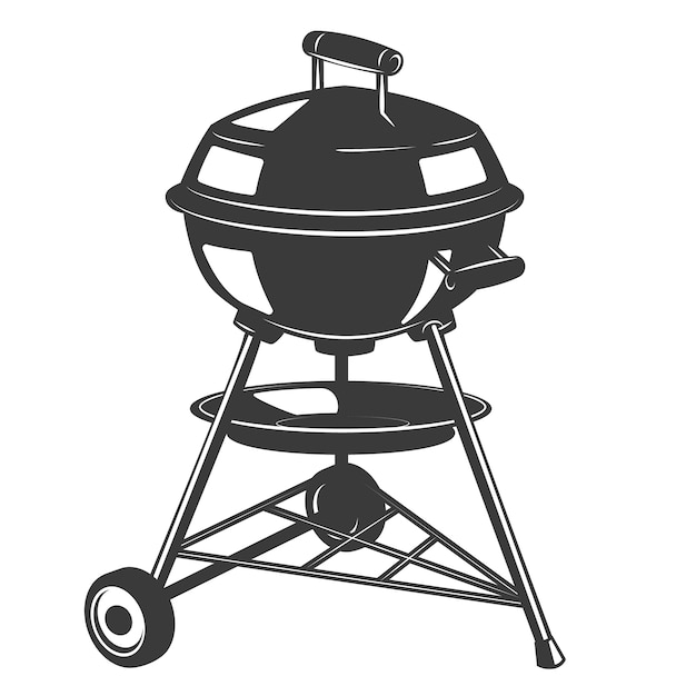 Icono de parrilla sobre fondo blanco. Elementos para logotipo, etiqueta, emblema, signo, insignia. ilustración
