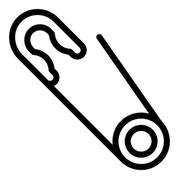 Icono de pasador de aguja de seguridad Icono de vector de pasador de aguja de seguridad de esquema para diseño web aislado sobre fondo blanco