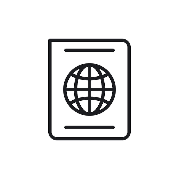 Icono de pasaporte aislado en fondo blanco