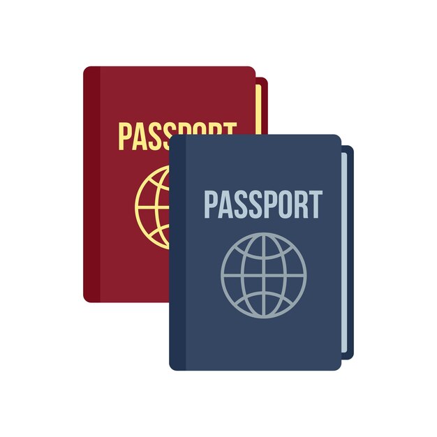 Vector icono de pasaporte internacional ilustración plana del icono de vector de pasaporte internacional aislado sobre fondo blanco