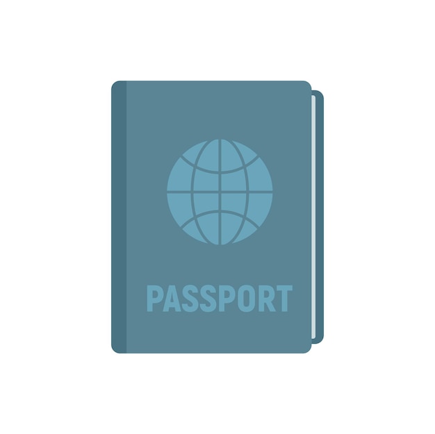 Icono de pasaporte internacional Ilustración plana del icono de vector de pasaporte internacional aislado sobre fondo blanco