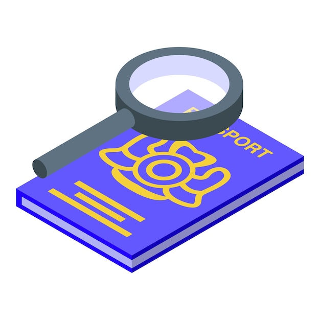 Icono de pasaporte de viaje vector isométrico Servicio de vacaciones de cámara