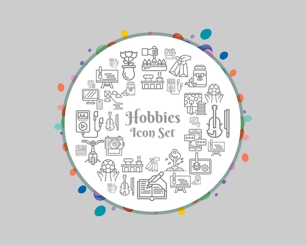 Icono de pasatiempos en fondo blanco Vector Premium