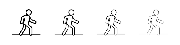 Ícono de paseo Signo de ilustración plano