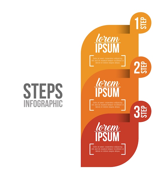 Vector icono de pasos. tema de información y opciones de datos de infografía. diseño colorido ilustración vectorial