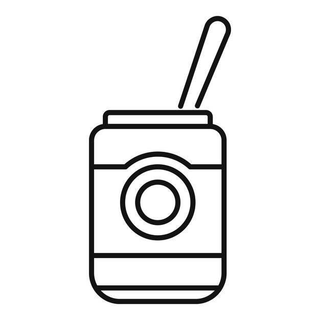 Icono de pasta de chocolate abierto vector de contorno Crema cacao Alimentos dulces
