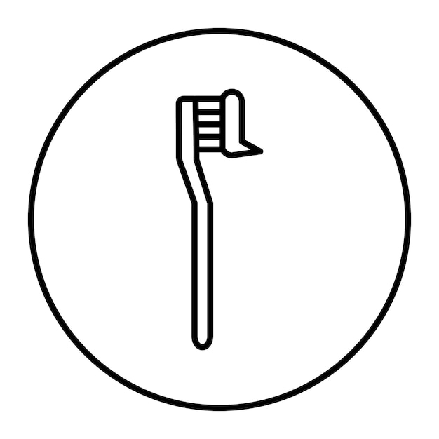 El icono de la pasta de dientes en el cepillo
