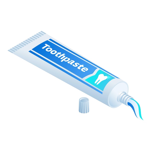 Icono de pasta de dientes Isométrico de icono de vector de pasta de dientes para diseño web aislado sobre fondo blanco