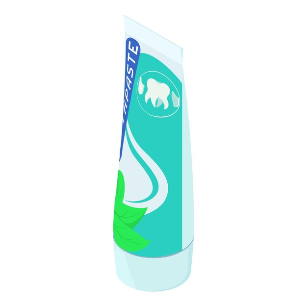 Icono de pasta de dientes de menta Isométrico del icono vectorial de pasta de dentífricos de menta para el diseño web aislado en fondo blanco
