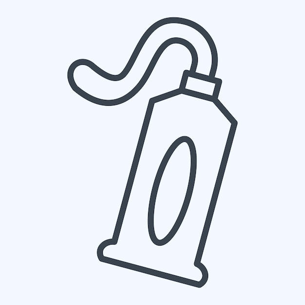 Icono Pasta de dientes relacionada con el estilo de línea de símbolos del baño diseño simple editable