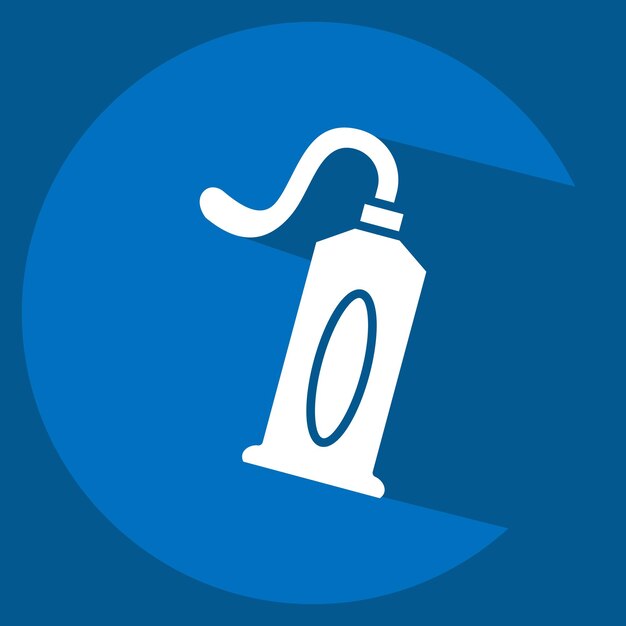 Icono Pasta de dientes relacionada con el símbolo del baño estilo de sombra larga diseño simple editable
