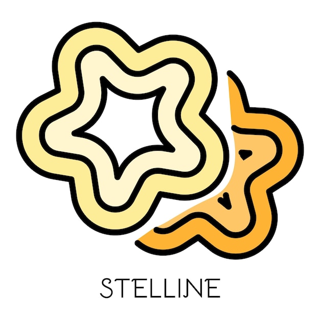 Icono de pasta estelina contorno de pasta estelina vector icono color plano aislado en blanco