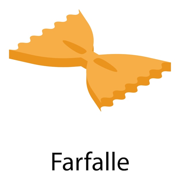 Vector icono de pasta farfalle isométrico de icono de vector de pasta farfalle para diseño web aislado sobre fondo blanco