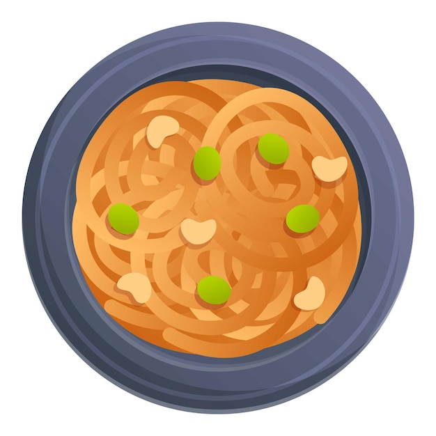 Icono de pasta vegetal Caricatura de icono de vector de pasta vegetal para diseño web aislado sobre fondo blanco