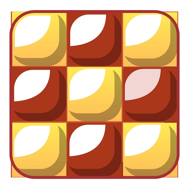 Vector icono de pastel de ajedrez caricatura de icono de vector de pastel de ajedrez para diseño web aislado sobre fondo blanco