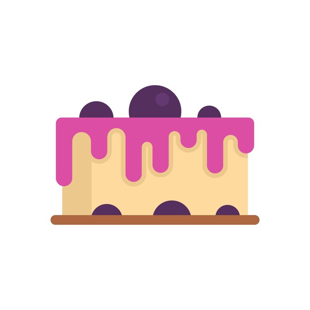 Icono de pastel de bayas del bosque Ilustración plana del icono de vector de pastel de bayas del bosque para diseño web