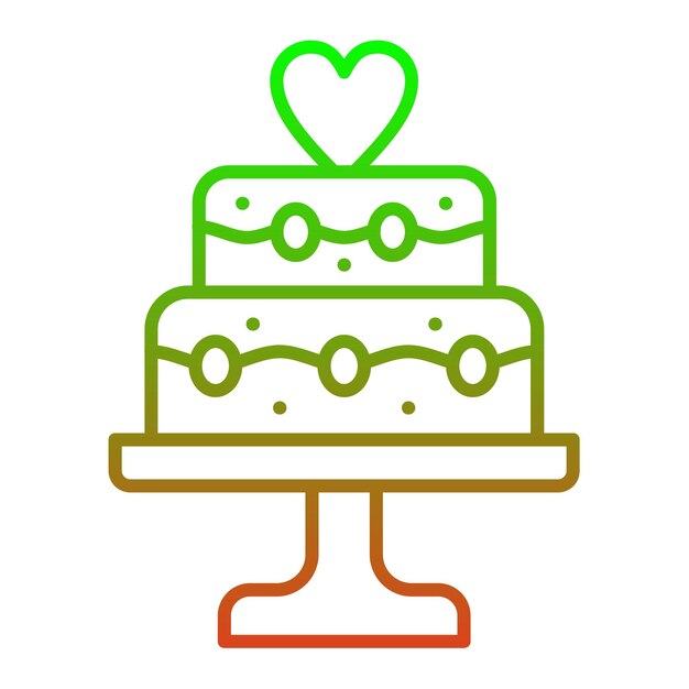 El icono del pastel de bodas