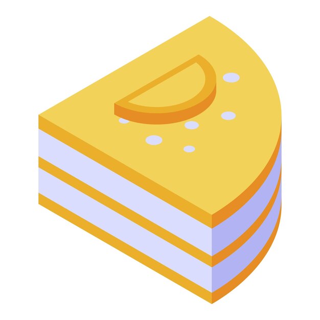 Icono de pastel de caqui Isométrico de icono de vector de pastel de caqui para diseño web aislado sobre fondo blanco