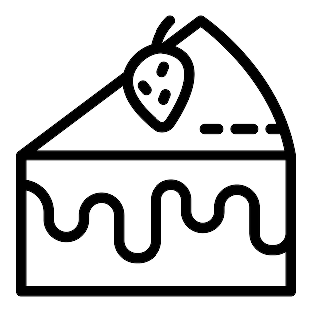 Icono de pastel de crema Icono de vector de pastel de crema de esquema para diseño web aislado sobre fondo blanco