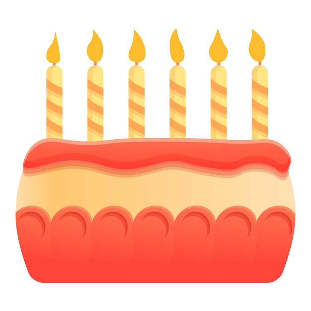 Icono de pastel de cumpleaños Caricatura de icono de vector de pastel de cumpleaños para diseño web aislado sobre fondo blanco