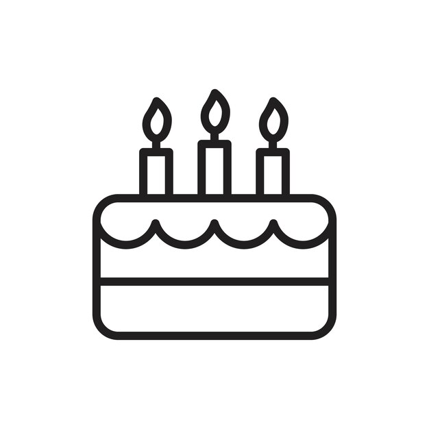 El icono del pastel de cumpleaños establece el signo del contorno