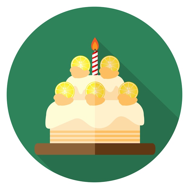 icono de pastel de cumpleaños de limón
