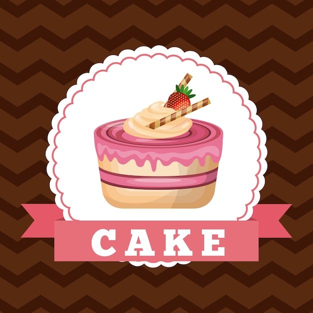 Icono de pastel. Diseño feliz cumpleaños Gráfico vectorial.