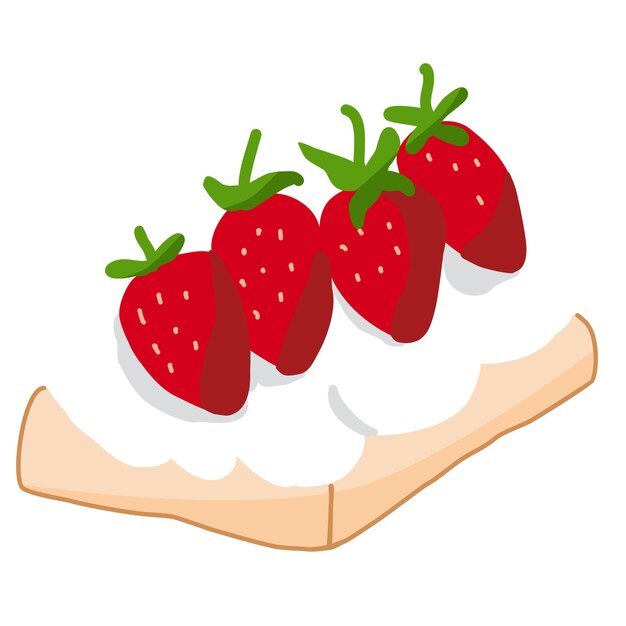 icono de pastel de fresa estilo de dibujos animados