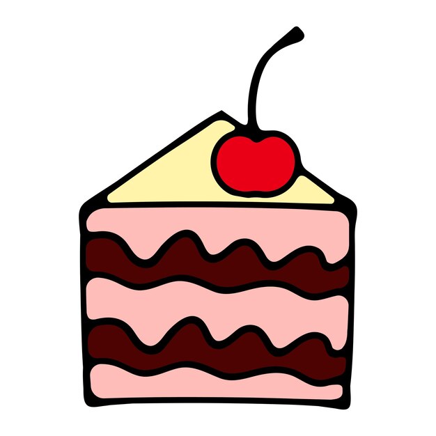 Icono de pastel Ilustración vectorial de hermosos pasteles modernos como el pastel de chocolate el pastel de Napoleón el tiramisu eclair y el pastel de queso aislado en blanco