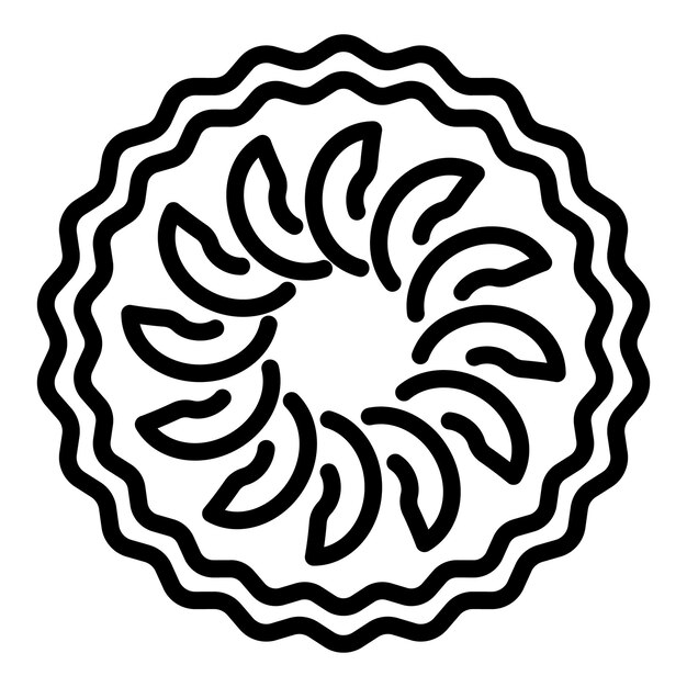Icono de pastel de manzana de rebanada Icono de vector de pastel de manzana de corte de contorno para diseño web aislado sobre fondo blanco
