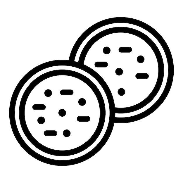 Icono de pastel de moldes de galletas Esquema de icono de vector de pastel de moldes de galletas para diseño web aislado sobre fondo blanco