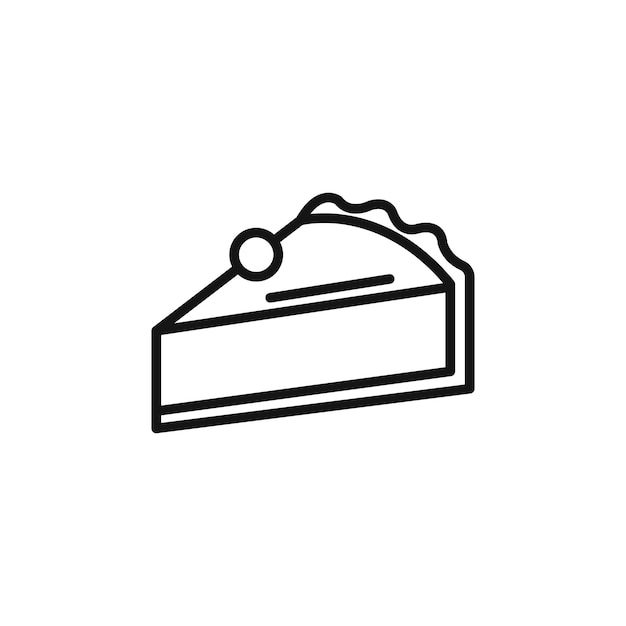 Icono de pastel de queso Vector plano aislado en el contorno