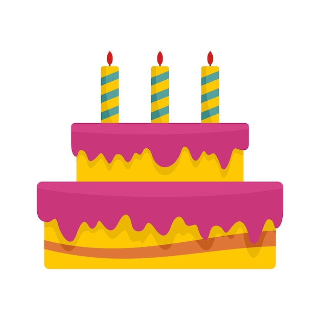 Icono de pastel de regalo Ilustración plana del ícono vectorial de pastel para diseño web