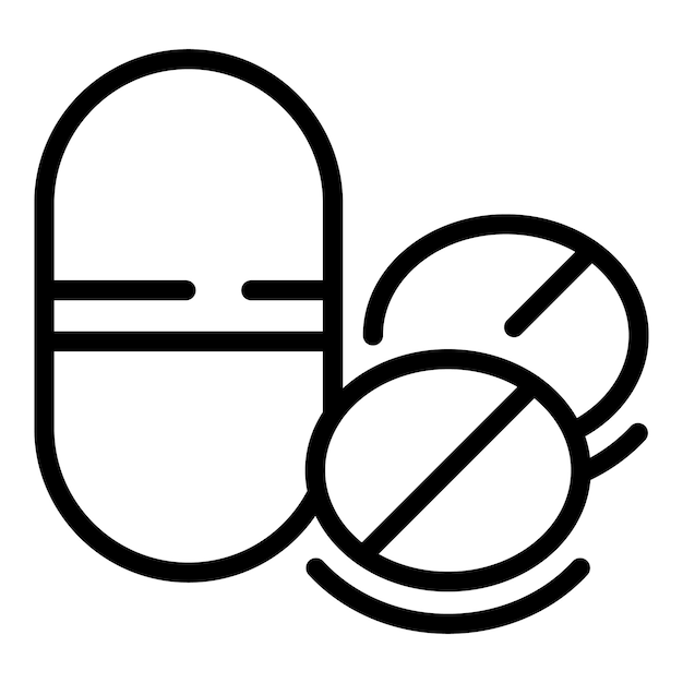 Icono de pastillas para alergias Icono de vector de pastillas para alergias para diseño web aislado en fondo blanco