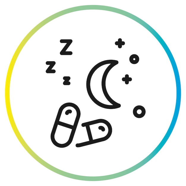 Vector icono de pastillas para dormir