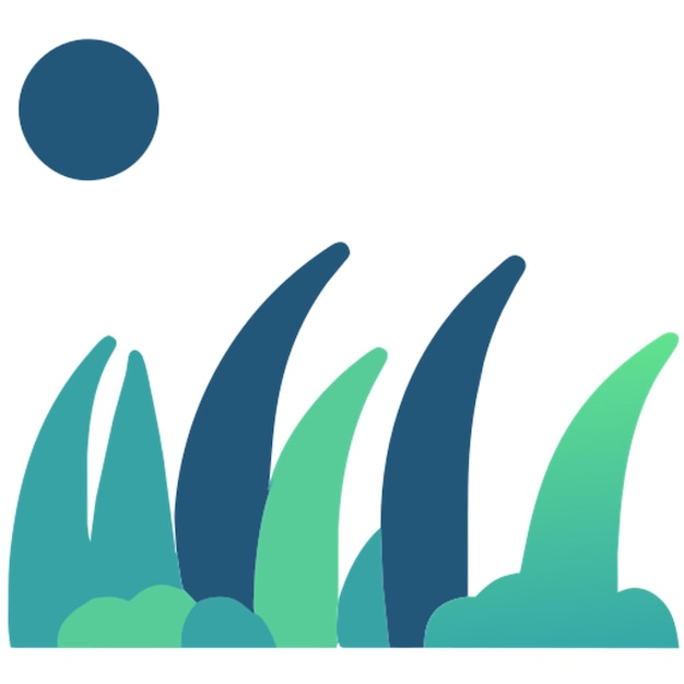 un icono de pastizal con formas de colores