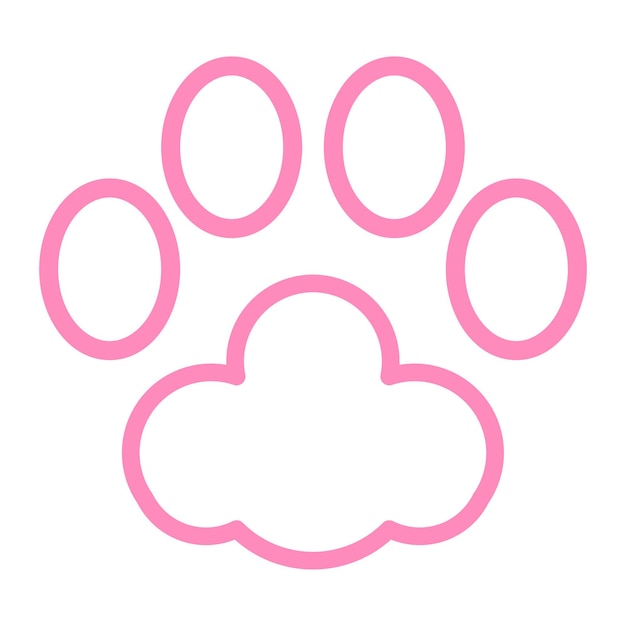 Icono de la pata del gato Elemento de diseño de la paw del gato