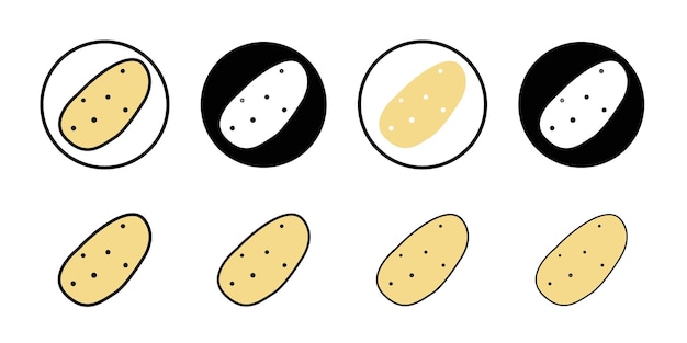 Ícono de patata Ilustración de línea delgada plana vectorial