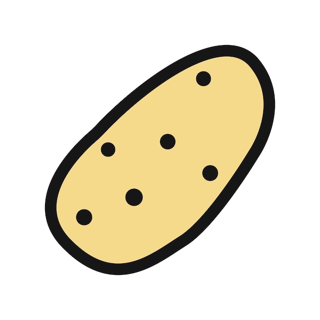 Ícono de patata Vector de arte de línea negra