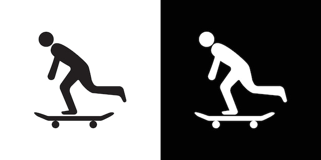 icono de patinaje Ilustración plana de línea delgada