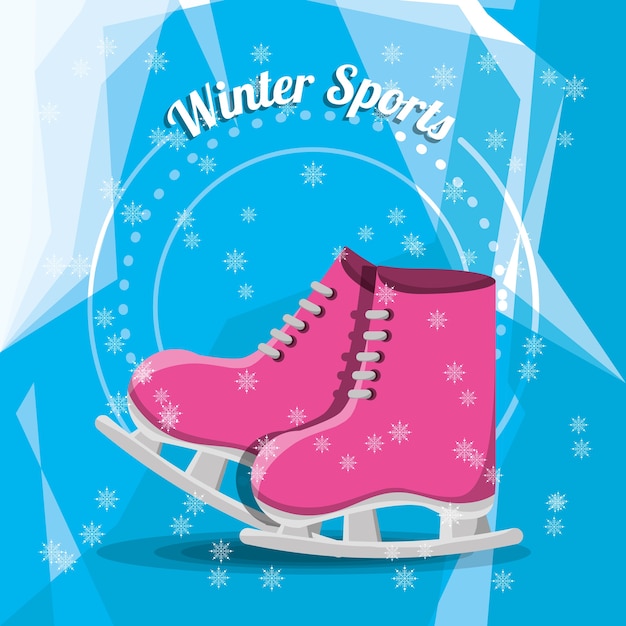 Vector icono de patines de hielo rosa